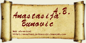 Anastasija Bunović vizit kartica